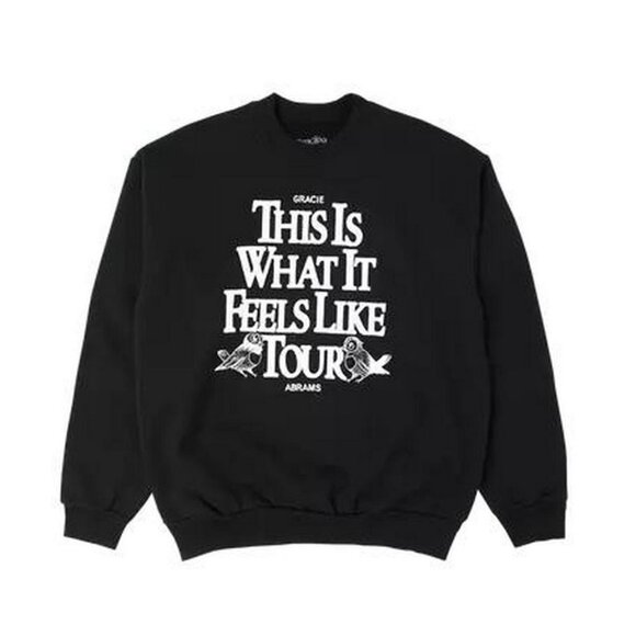 Gracie Abrams This Is What It Feels Like Crewneck Sweatshirt in Black Size S - Picture 1 of 7